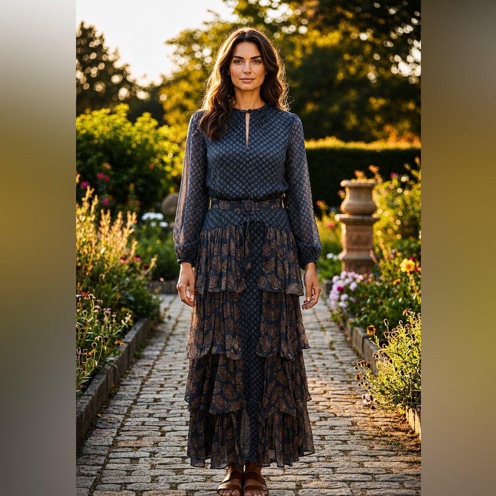 Brooks Brothers Women’s Tiered Maxi Dress